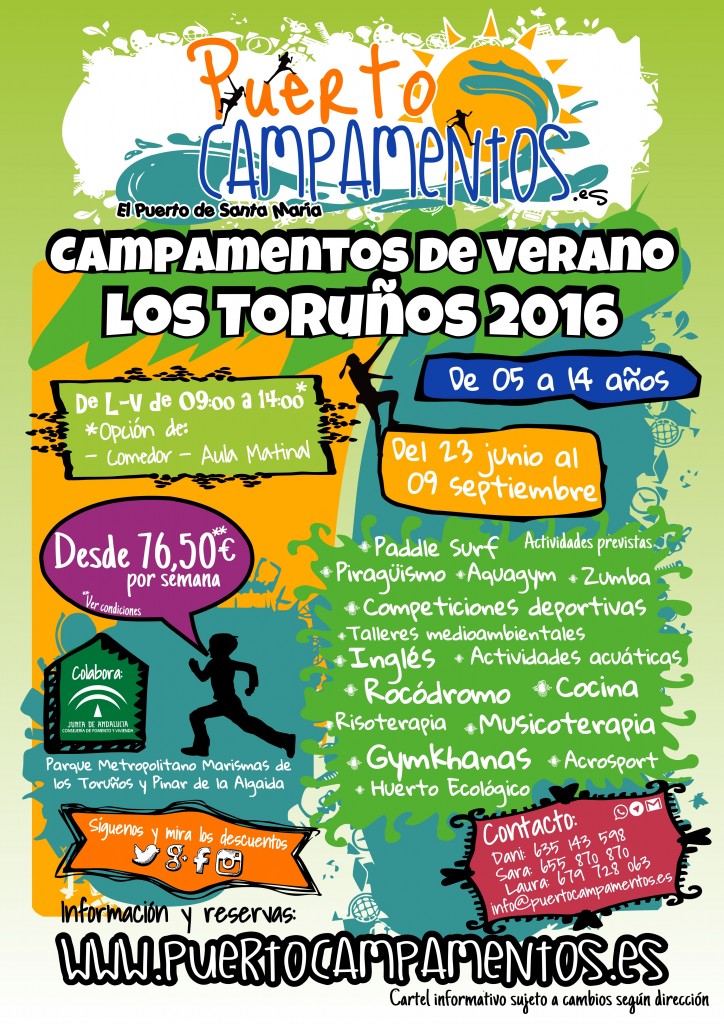 Campamentos de verano 2016 en los Toruños