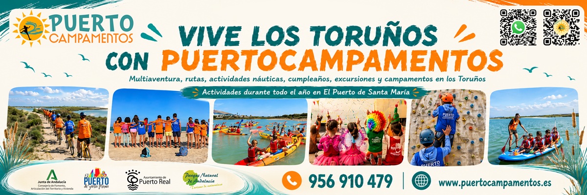PuertoCampamentos actividades, campamentos, excursiones escolares, cumpleaños, rutas guiadas y actividades náuticas en Los Toruños, El Puerto de Santa María